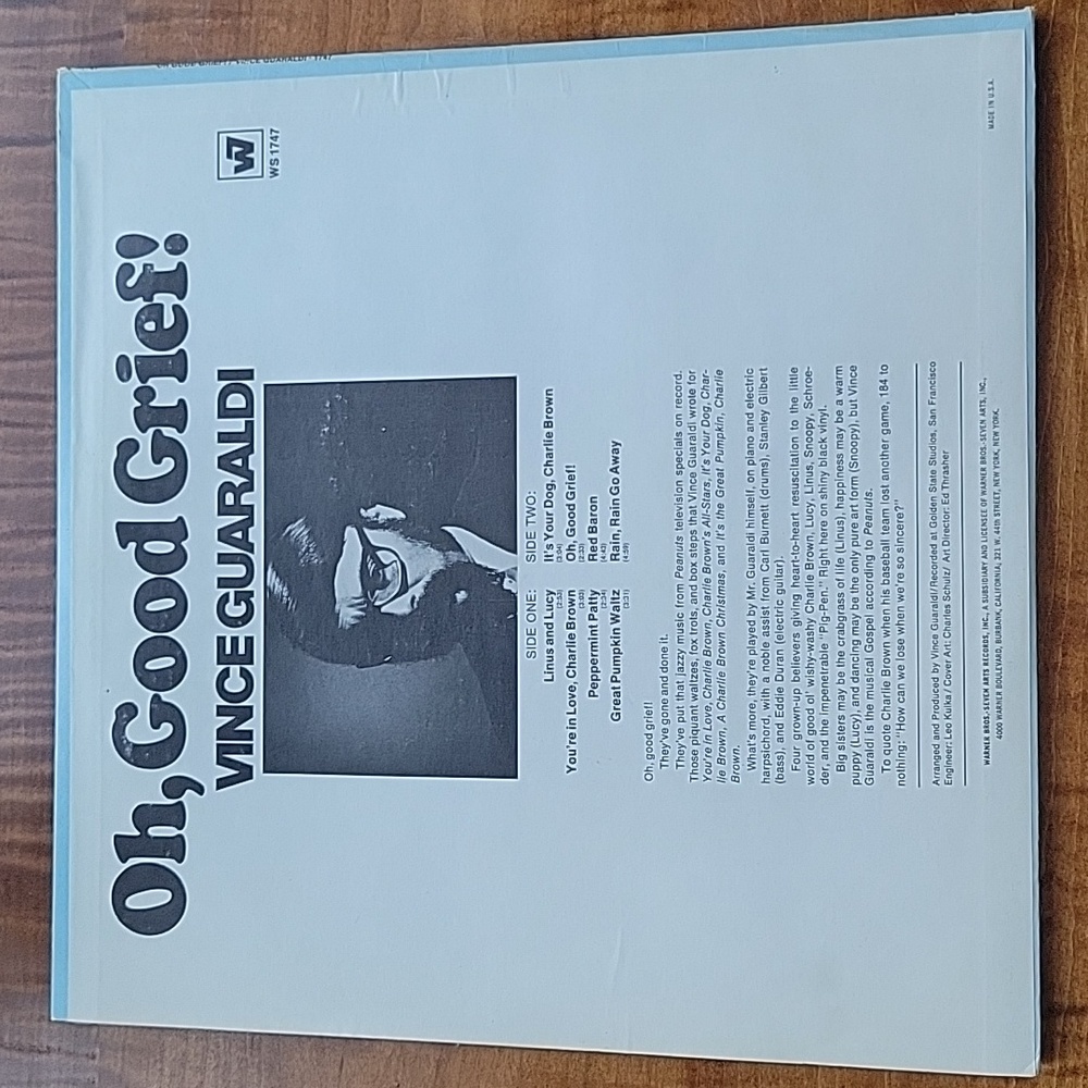 Vince Guaraldi Oh Good Grief Vinyl LP Record - Picture 2 of 5
